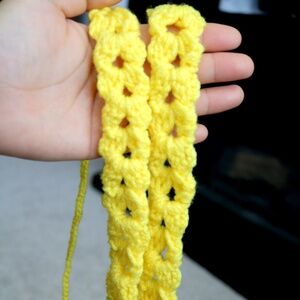 Yellow Handmade Crochet headband